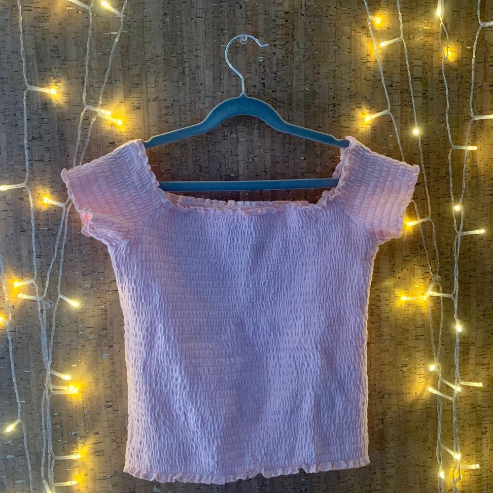 Light pink off the shoulder girls